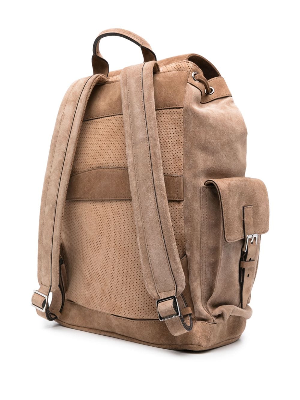 Shop Brunello Cucinelli Suede Backpack In Brown