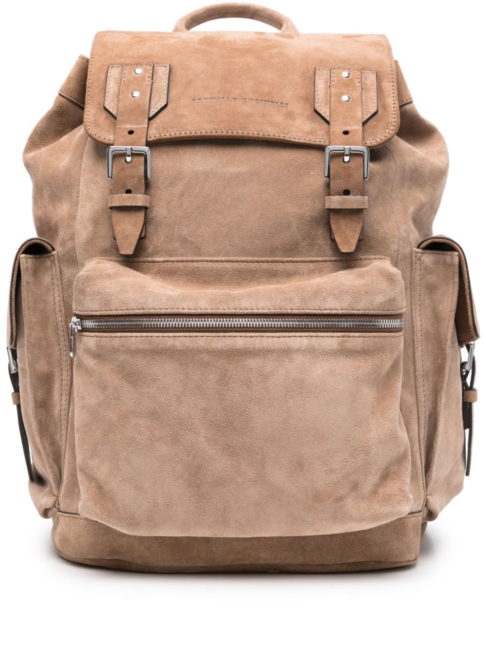 Shop Brunello Cucinelli Suede Backpack In Brown