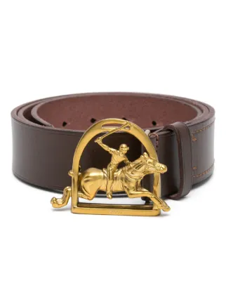 Polo製 pony buckleブラウンレザー幅2.5cmベルトW26 POLO RALPH LAUREN Signature Pony Men's Leather Belt 1.5
