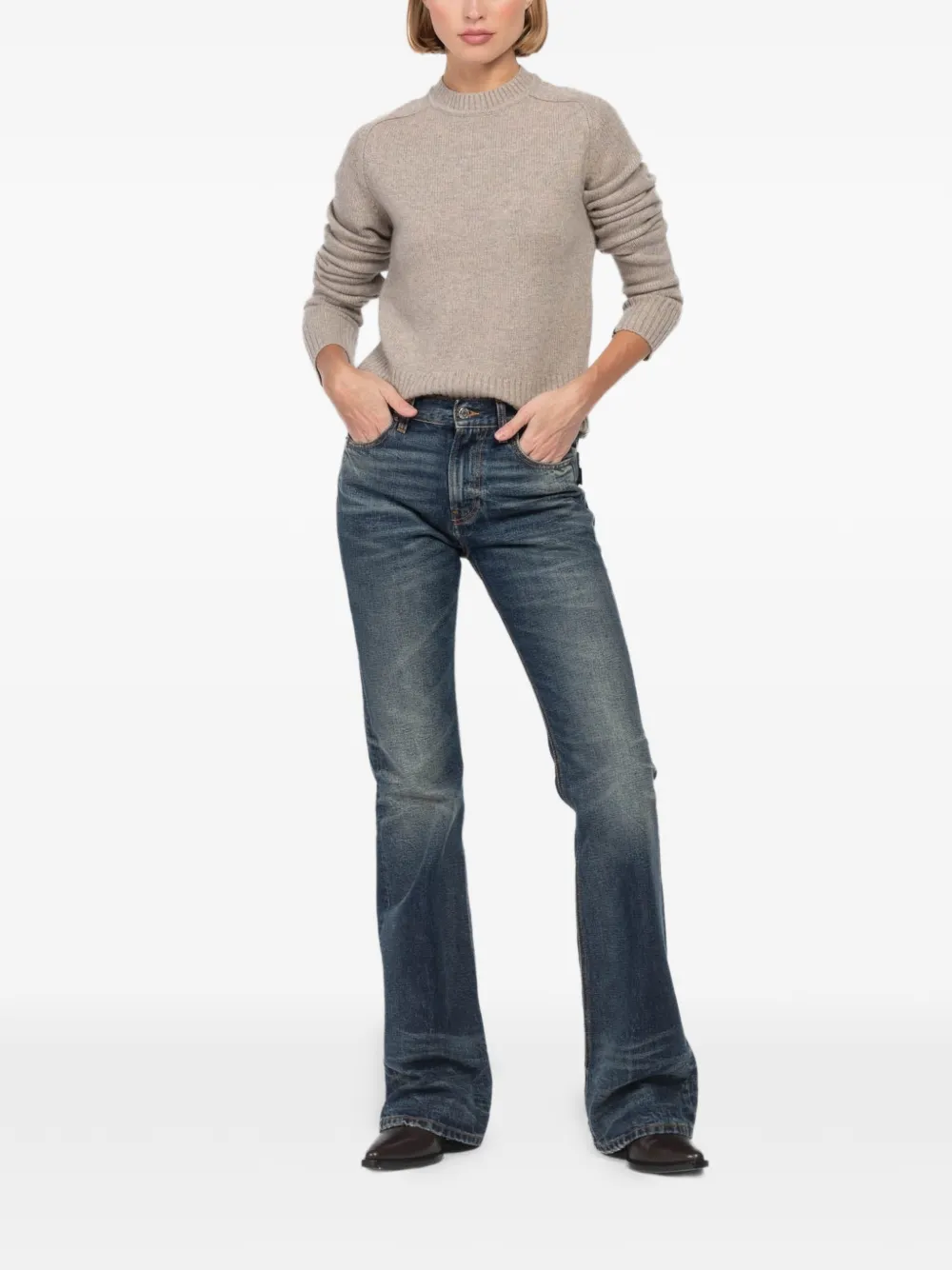 Extreme Cashmere N°80 Glory Crew-neck Sweater in Neutrals, view 2