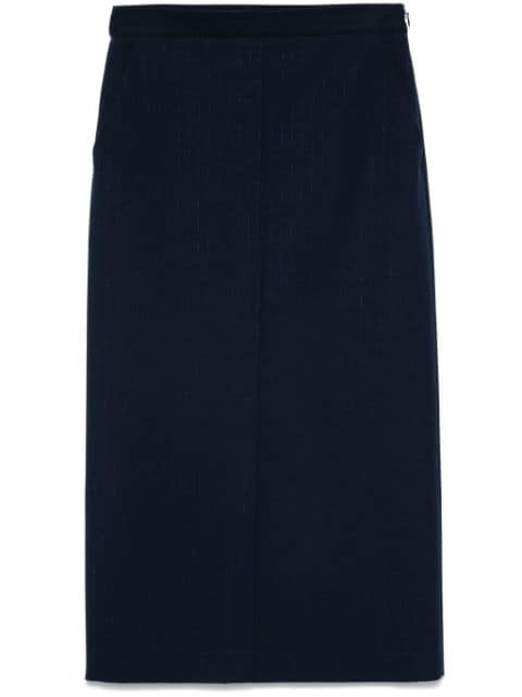 lurex pinstripe midi skirt