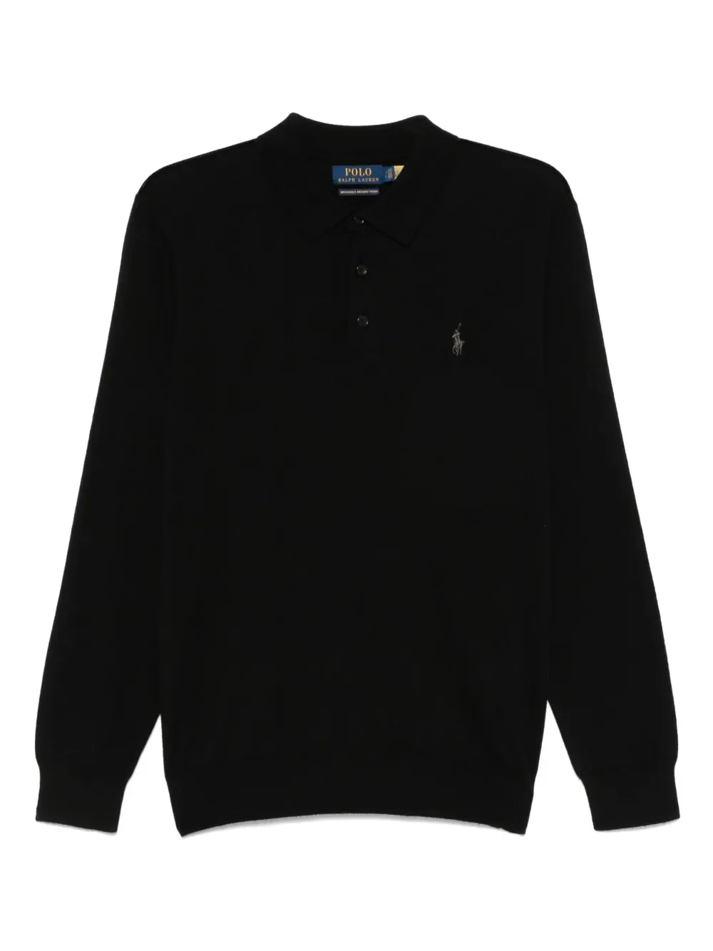 Polo Ralph Lauren ニット ポロシャツ - ブラック Polo Ralph Lauren ニット ポロシャツ - ブラック