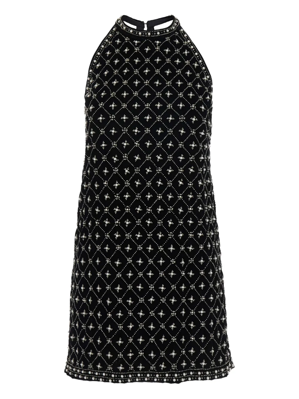 Бархатное мини-платье TWINSET, расшитое кристаллами