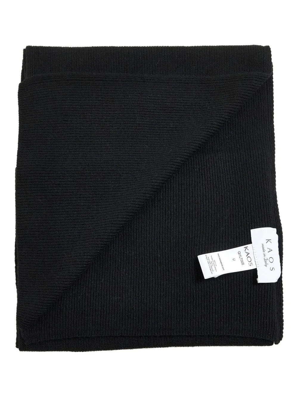 kaos écharpe en maille nervurée | noir | Image 1