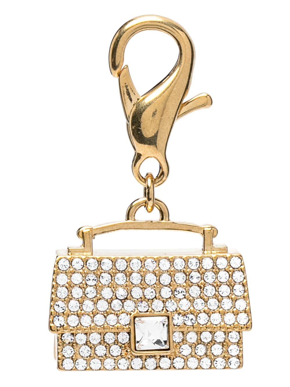 Shop Golden Goose Crystal-embellished Venice-bag-charm Keyring In Gold