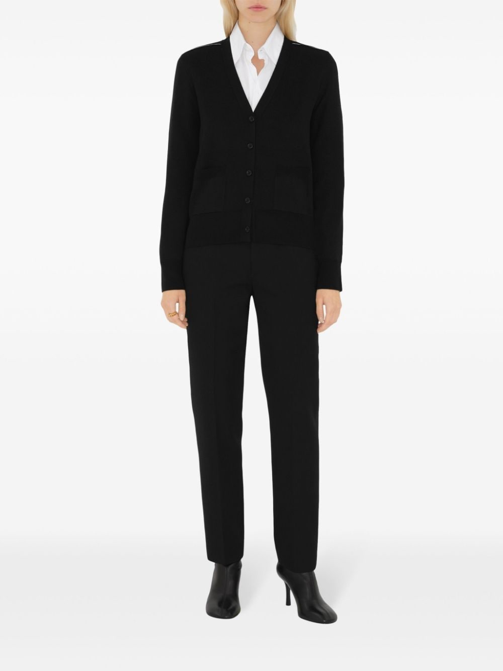 Shop Burberry Mirrored Horse Cardigan In Black