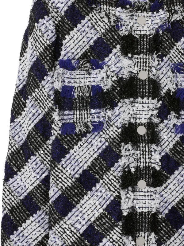 Burberry クロップド ツイードジャケット | ブルー | FARFETCH JP