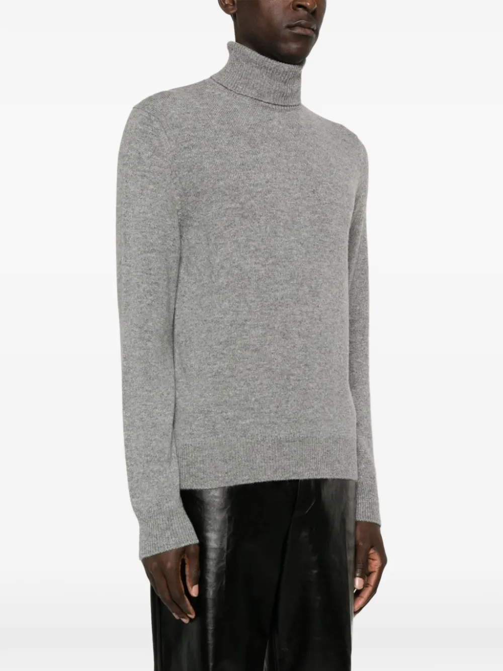  Zanone Turtleneck Ribbed-cuffs Sweater - Grey 