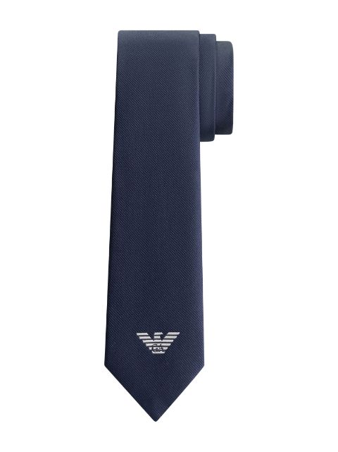 Emporio Armani Kids corbata de seda con logo bordado