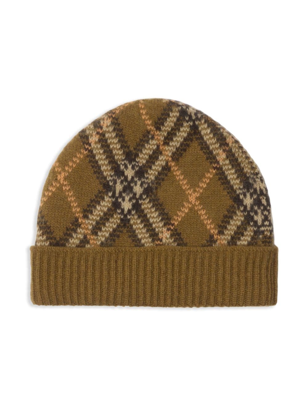 Shop Burberry Check Beanie In Nude