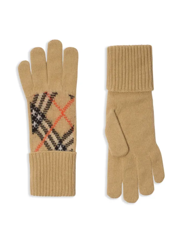 Burberry Check Gloves | Neutrals | FARFETCH