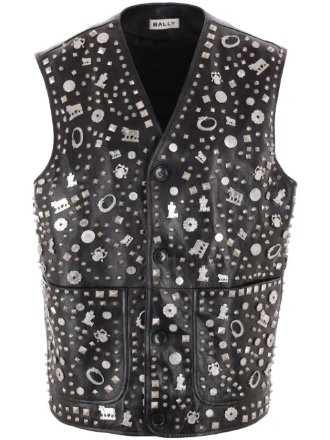 Bally studded leather vest