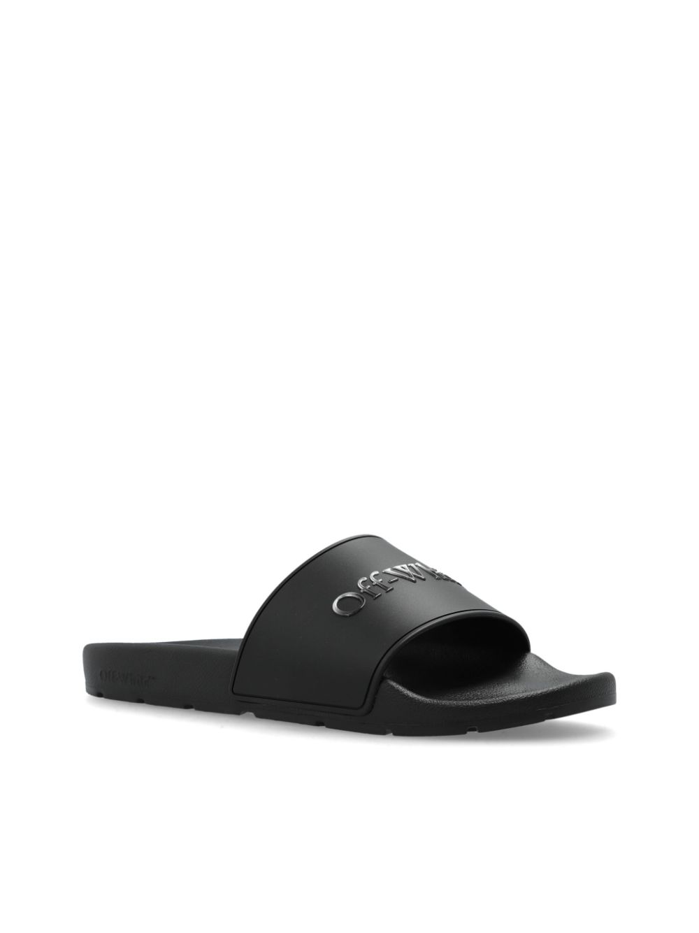 Off-White Rubberen slippers Zwart