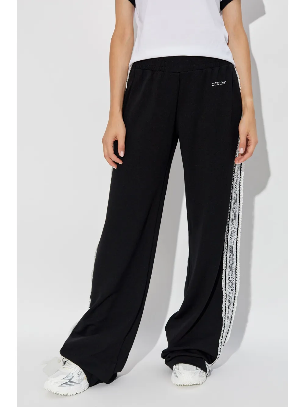 Cheap Off-White lace-detailing track pants Women