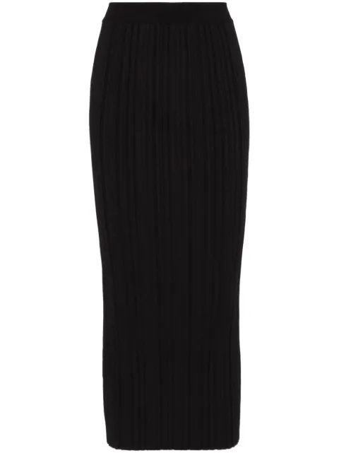 Balmain plissé-effect midi skirt