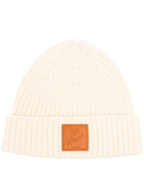 Bonnet nervuré à patch logo - CAFÉ KITSUNÉ - Modalova
