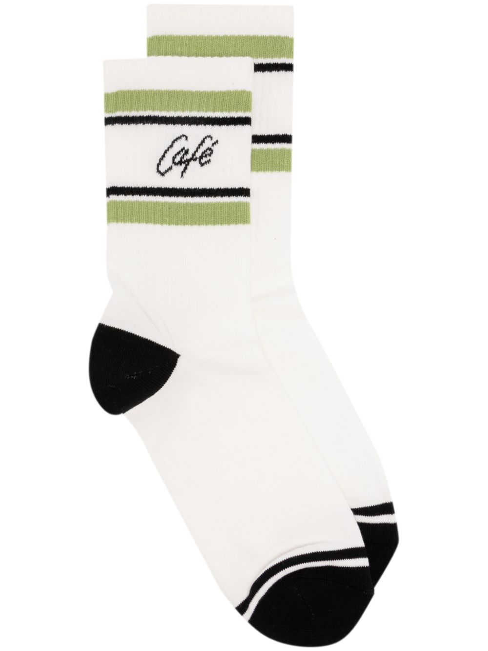 intarsia-knit logo ribbed socks