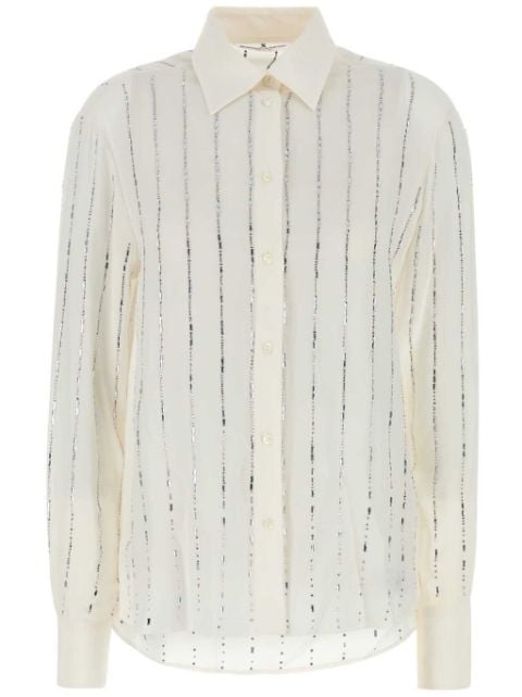 Ermanno Scervino rhinestone-stripe silk shirt