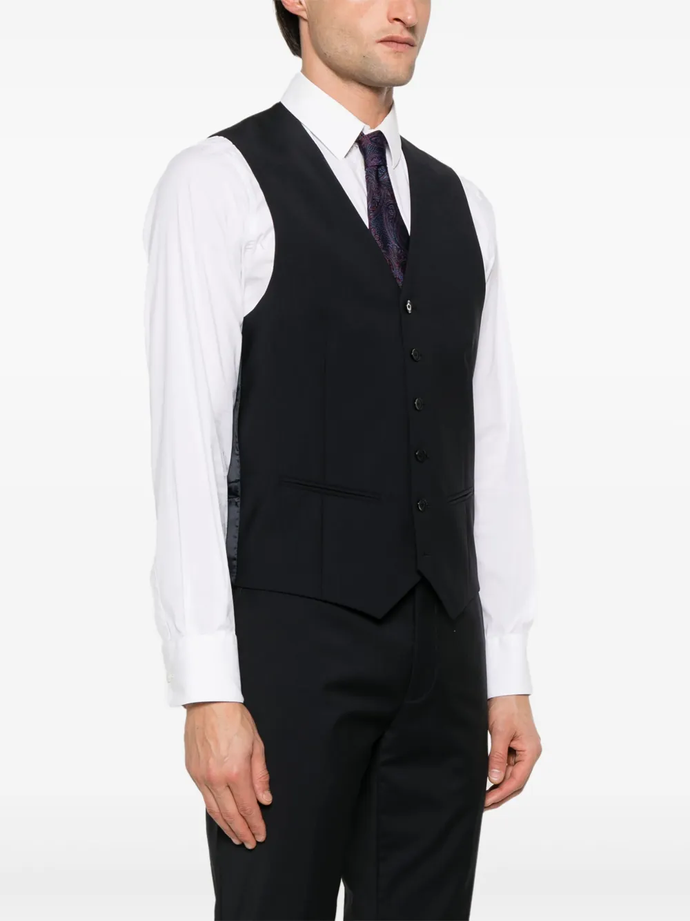  Fursac Chaleco Con Cuello En V - Azul 