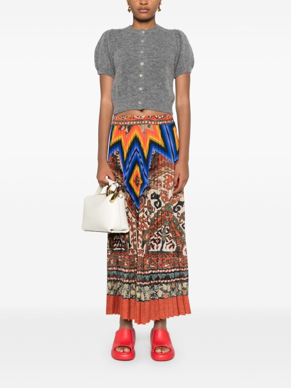 Shop Pierre-louis Mascia Ceto Midi Skirt In Orange