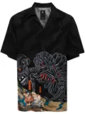 Maharishi Cyber Skeleton camp collar shirt - Black