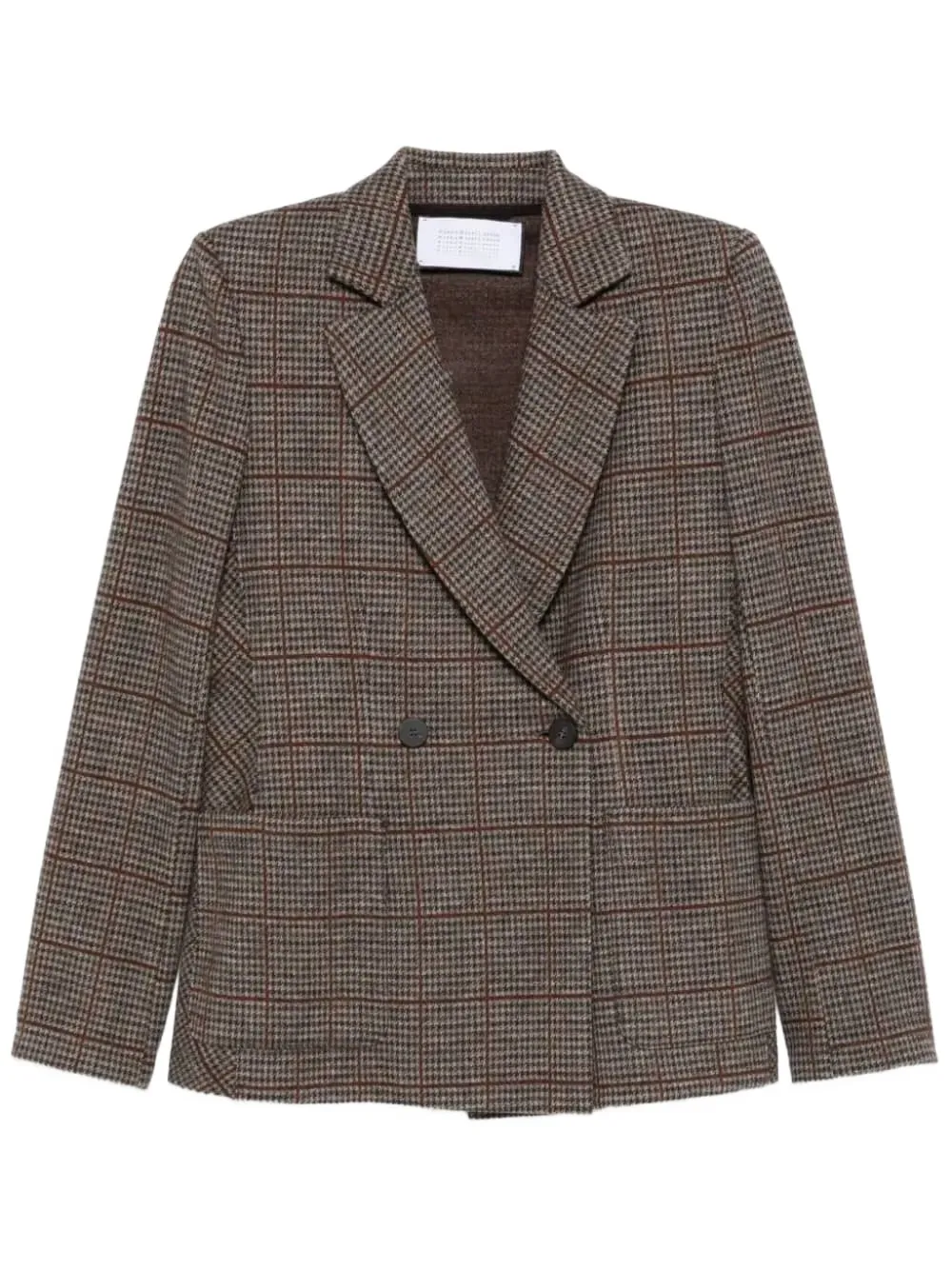 Harris Wharf London Blazer met pied-de-poule print Bruin