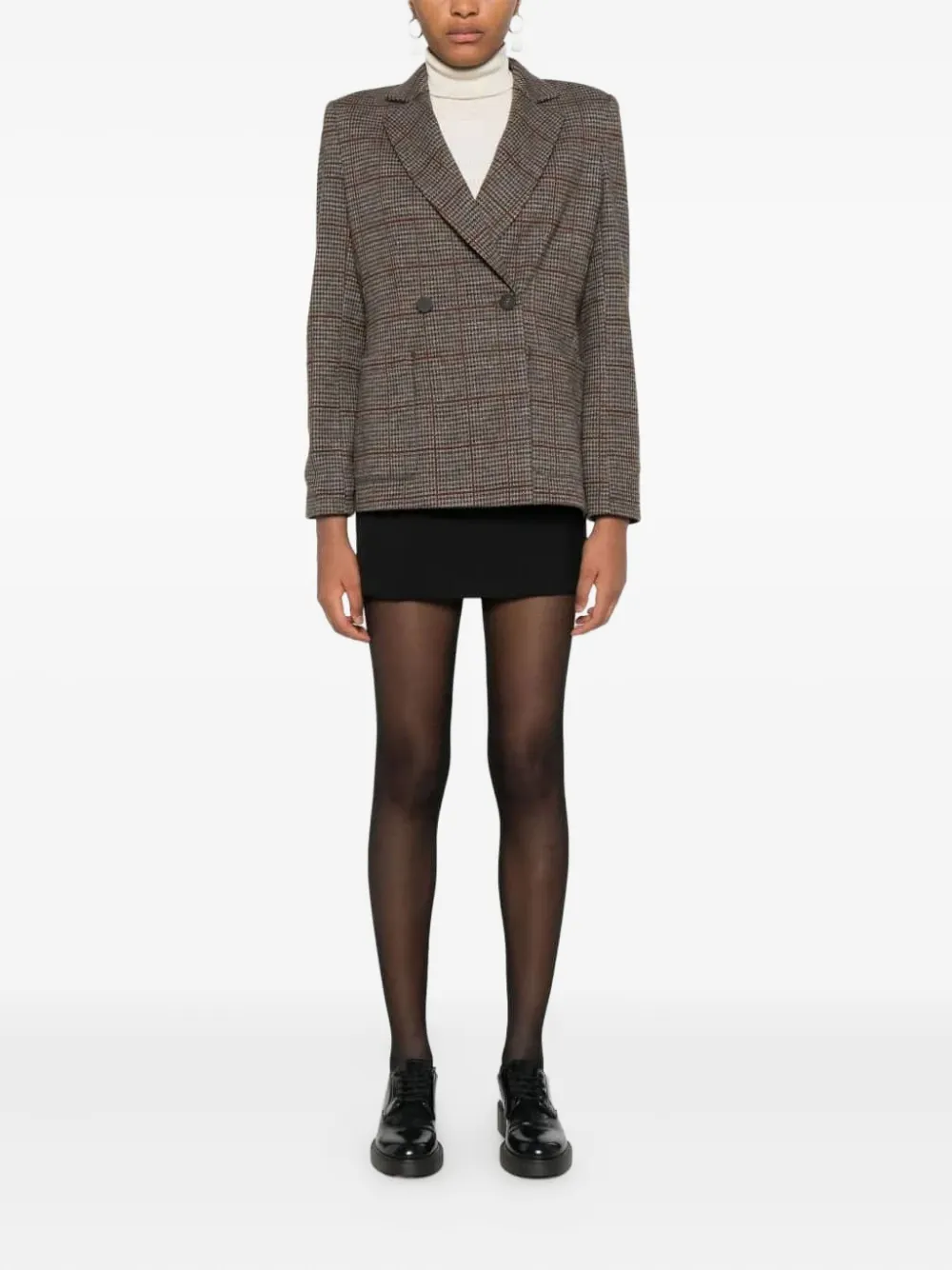  Harris Wharf London Houndstooth-patterned Blazer - Brown 