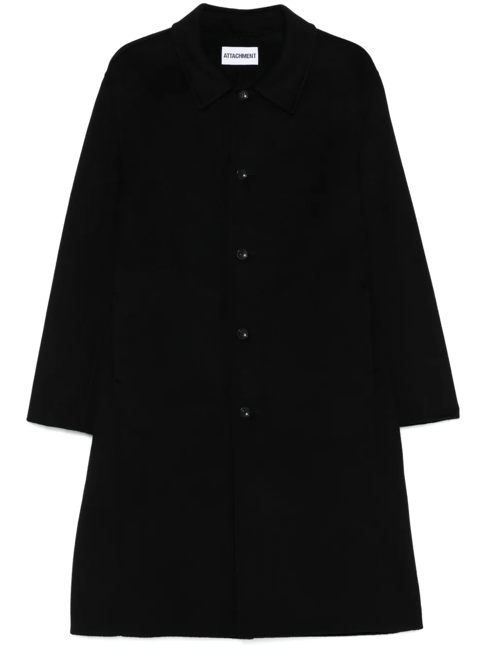 Attachment Single-breasted Coat In Schwarz