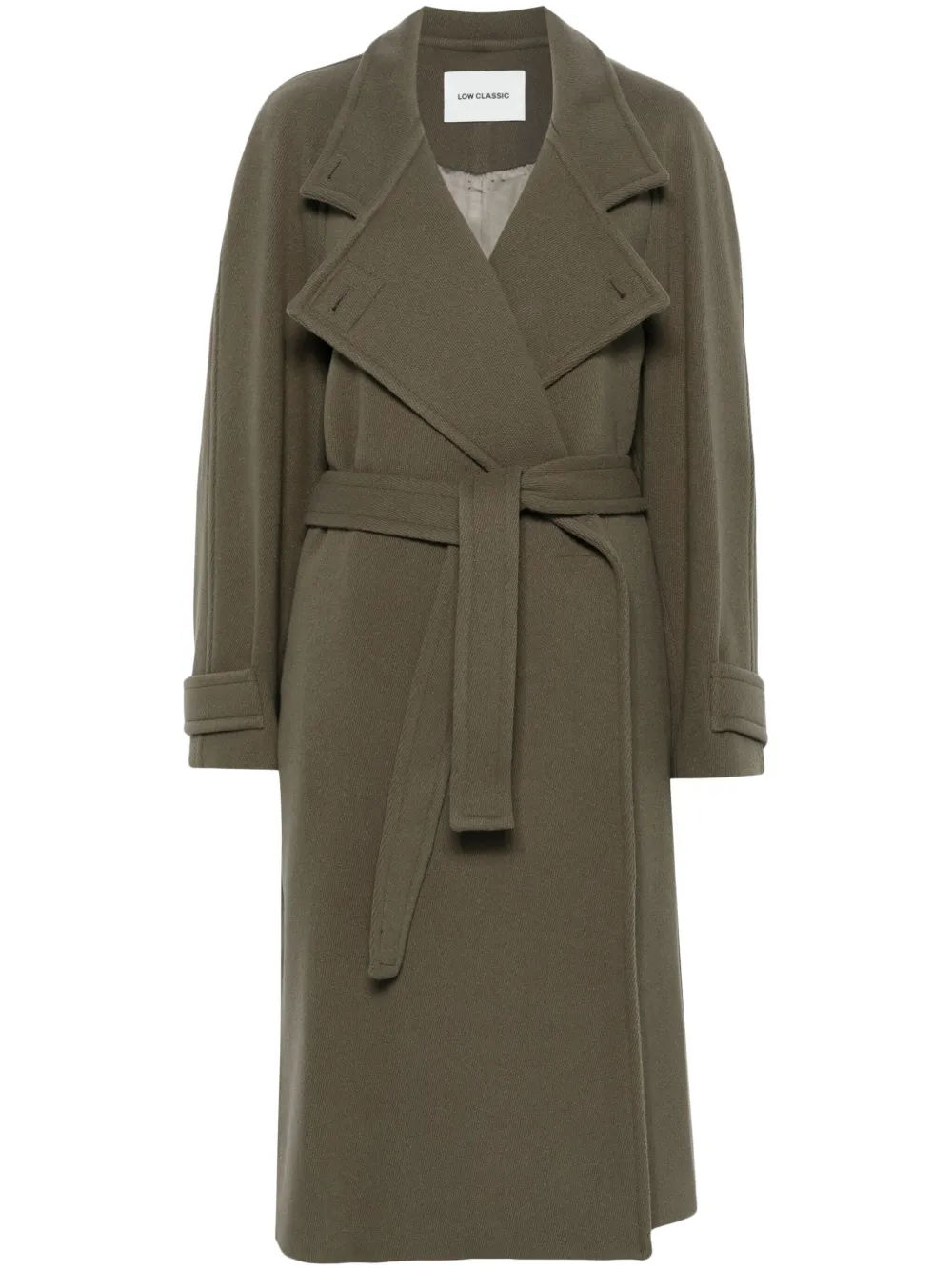 Low Classic Twill gewikkelde jas Groen