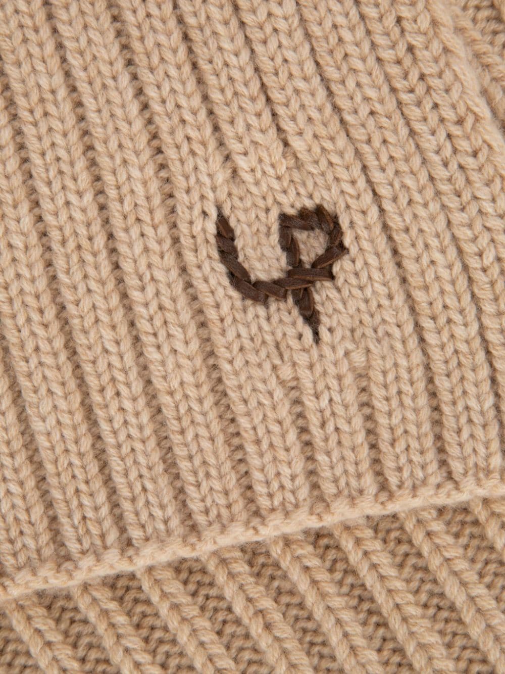 Loro Piana logo-embroidered wool scarf - Beige