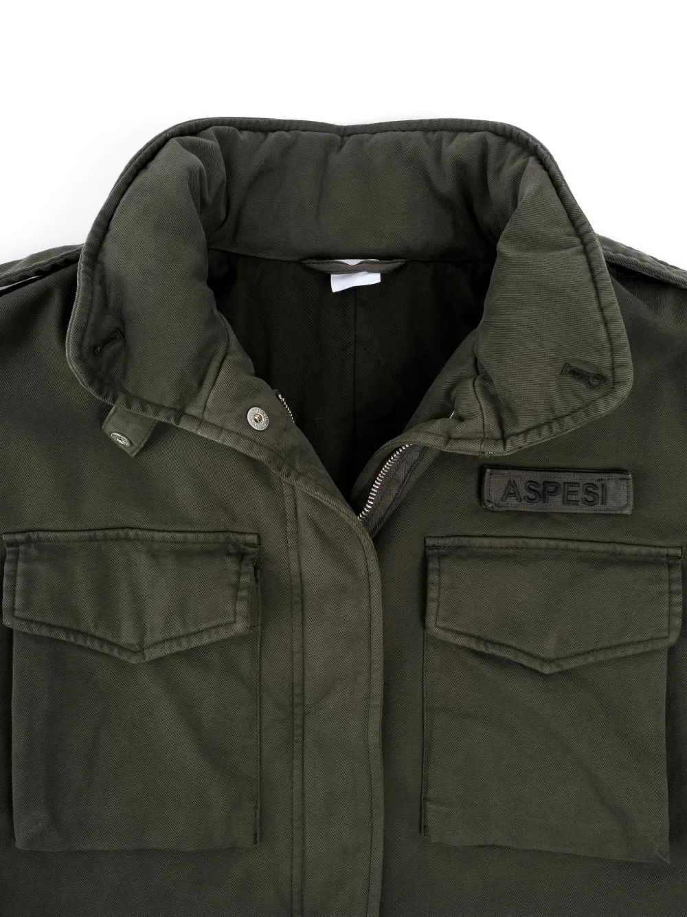 ASPESI Gabardine jas met capuchon Groen