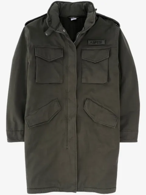 ASPESI hooded gabardine coat