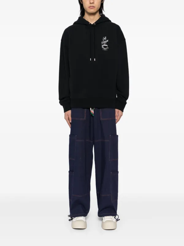 CAFÉ KITSUNÉ Coffee Cup Hoodie | Black | FARFETCH BN