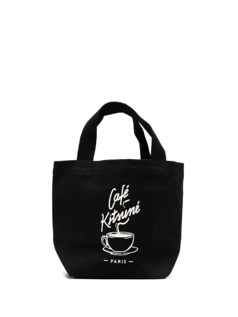 CAFÉ KITSUNÉ logo print canvas tote bag