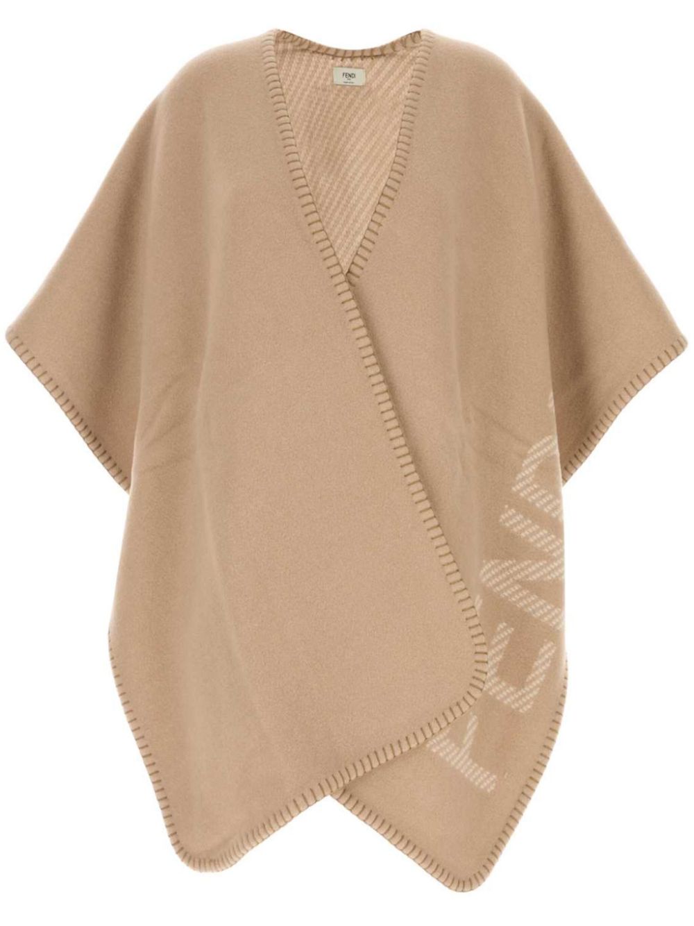 Shop Fendi Logo Cape In F0qb9|beige