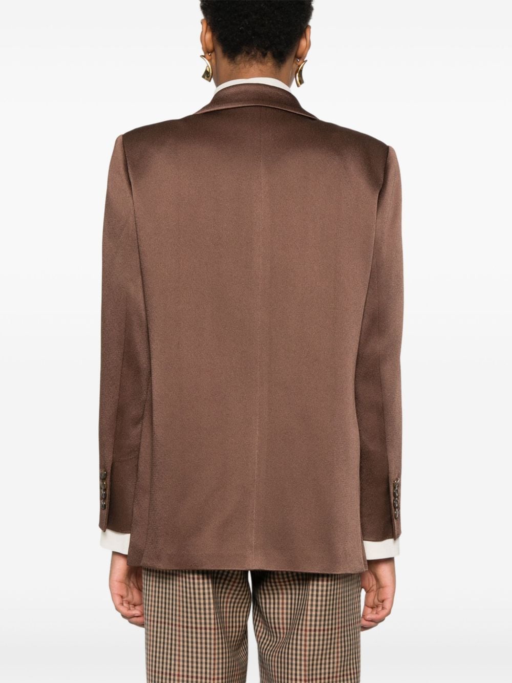 Shop Blazé Milano Double-breasted Blazer In Brown