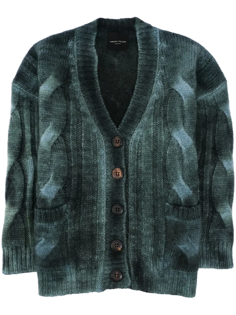 Roberto Collina Kabelgebreid vest Groen