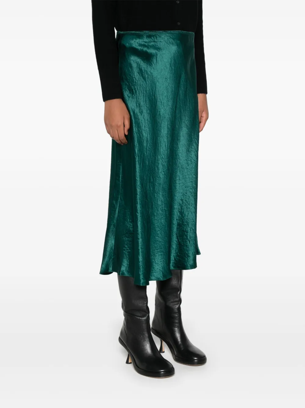 Vince Satijnen midi-rok Groen