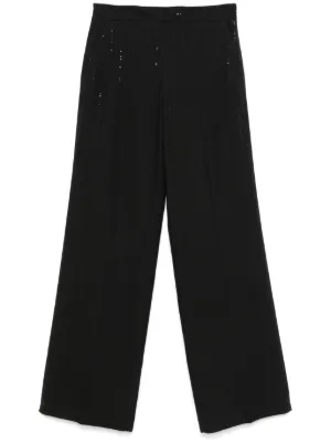 GANNI ストライプ ワイドパンツ | ブラック | FARFETCH JP