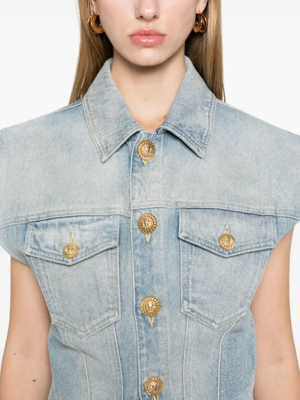 Balmain Denim Mini Dress | Blue | FARFETCH