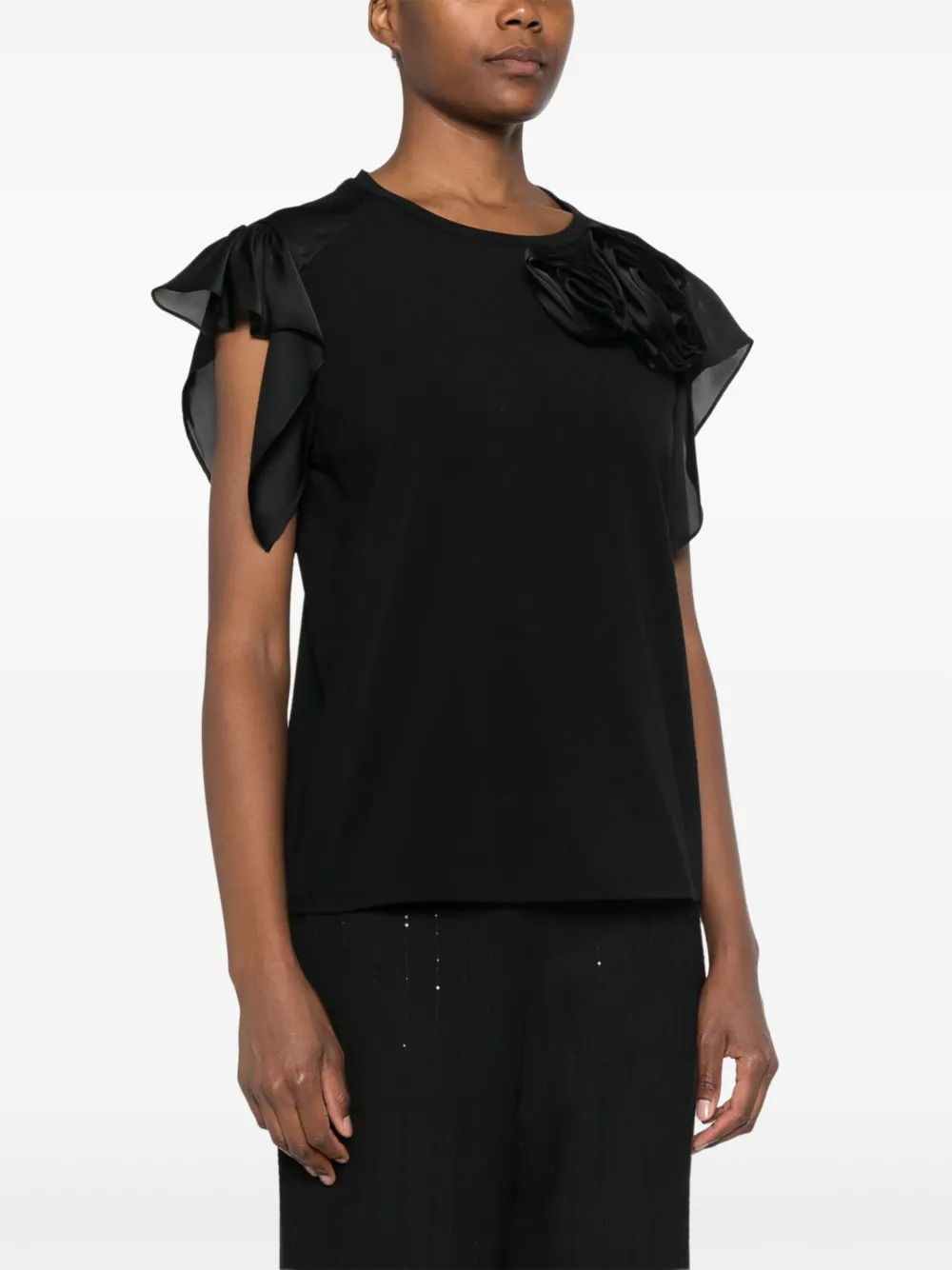 LIU JO Shirt met ruches Zwart