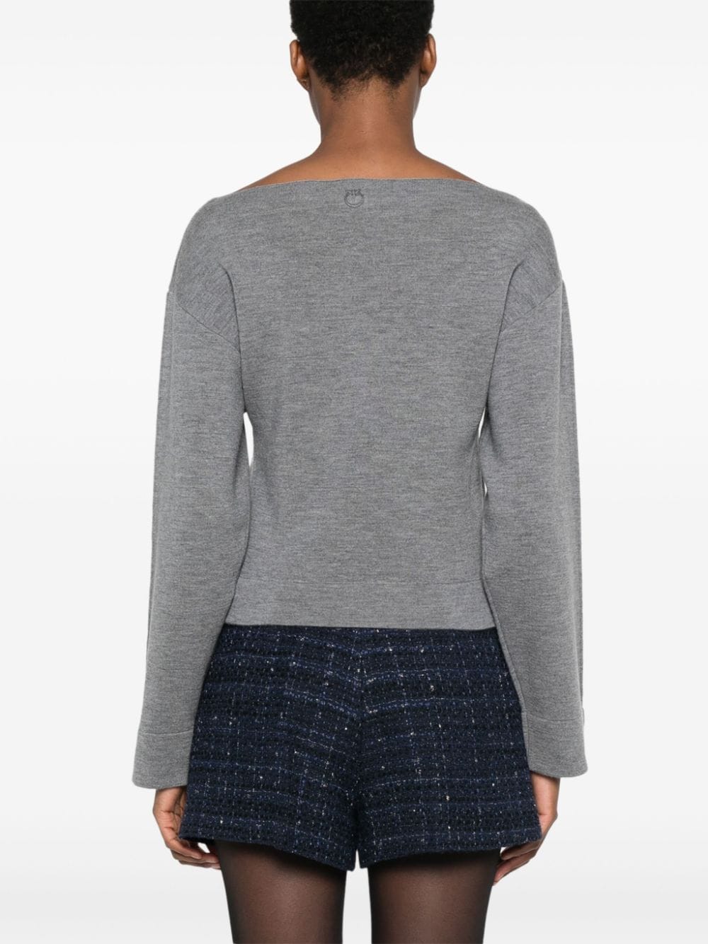 Shop Pinko Boat-neck Sweater In Grey