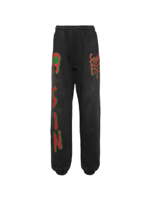 Denim Tears Cotton Wreath-print Track Pants | Black | FARFETCH