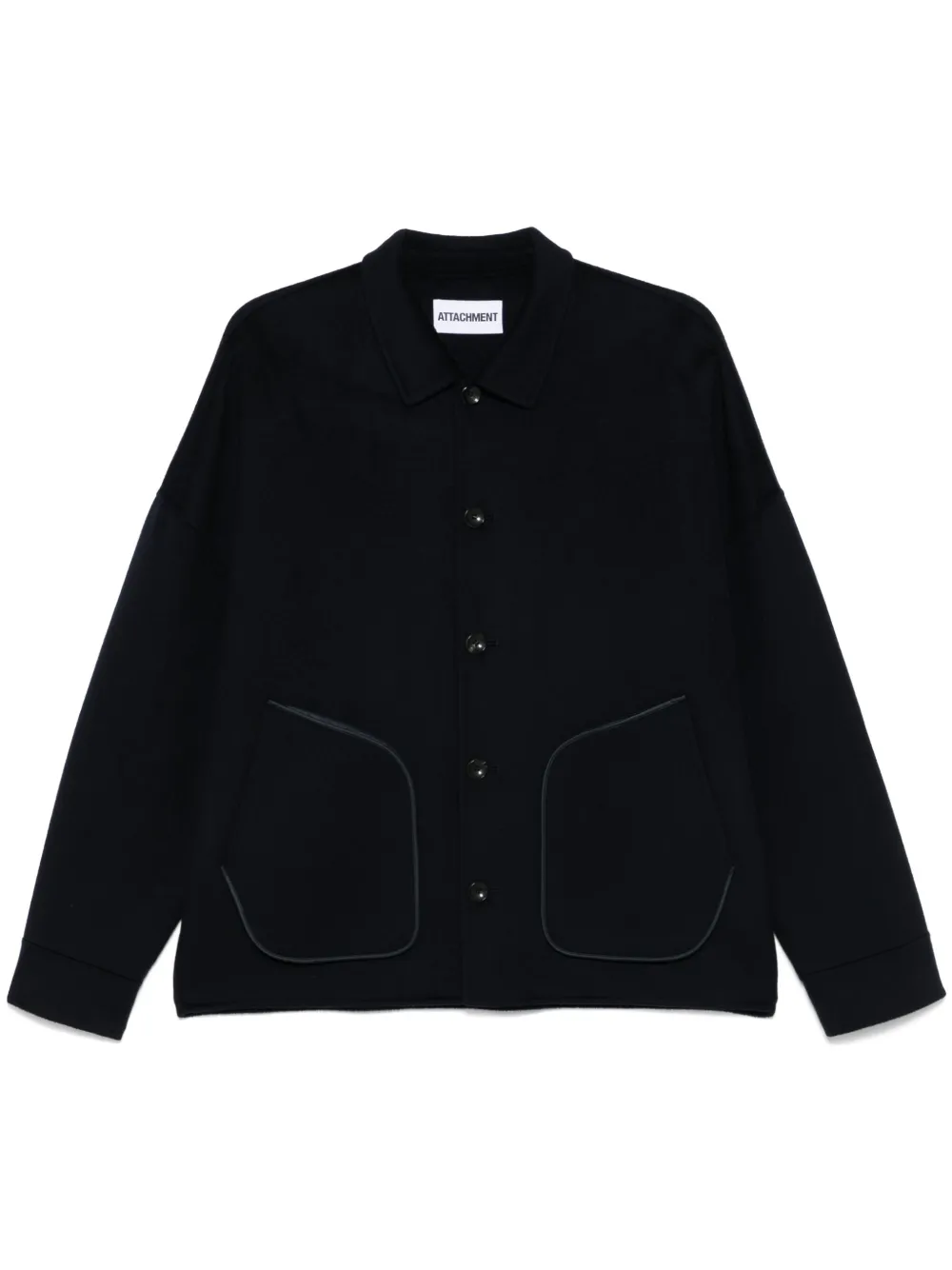 Attachment single-breasted shirt jacket - Blue