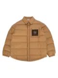 Fendi Kids logo patch padded jacket - Brown