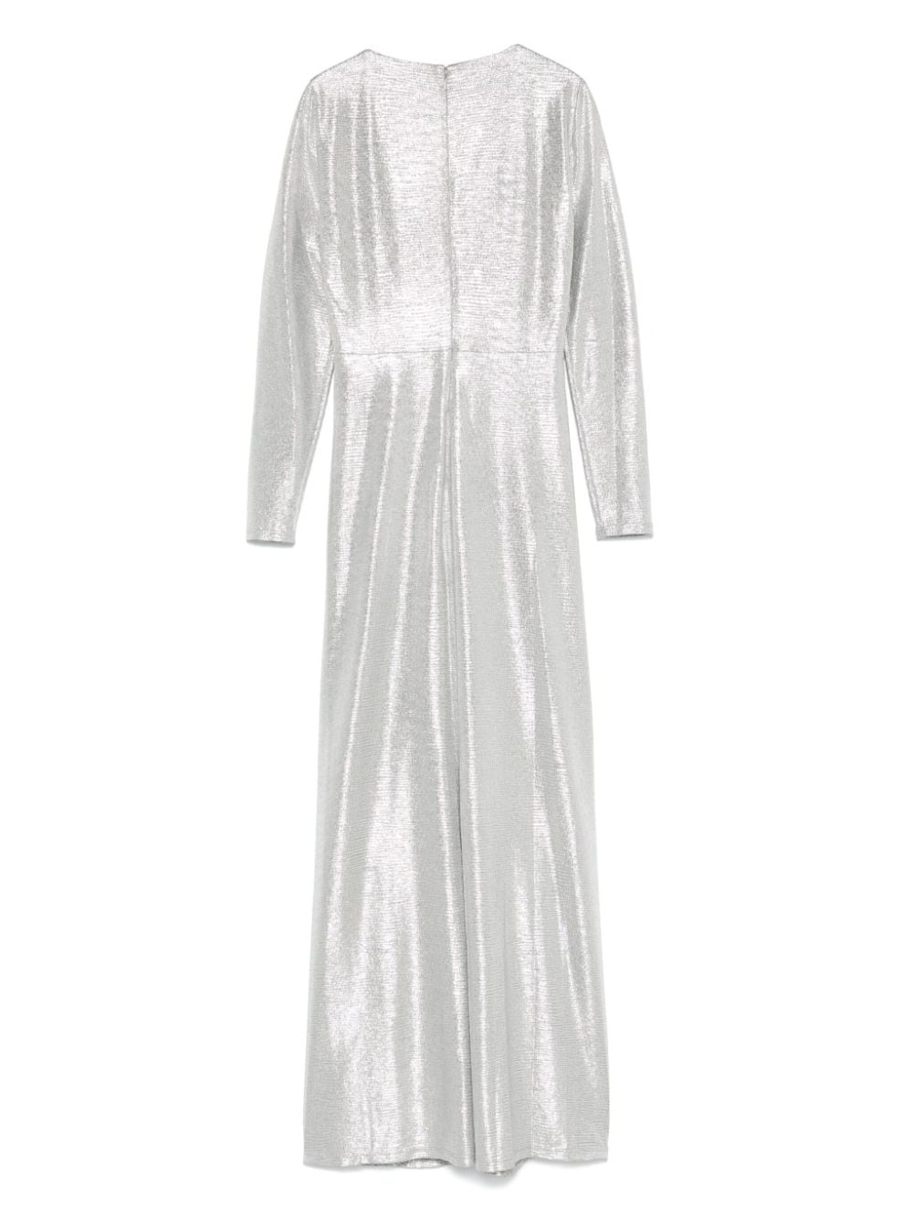 Shop Lauren Ralph Lauren Twist-detail Gown In Silver