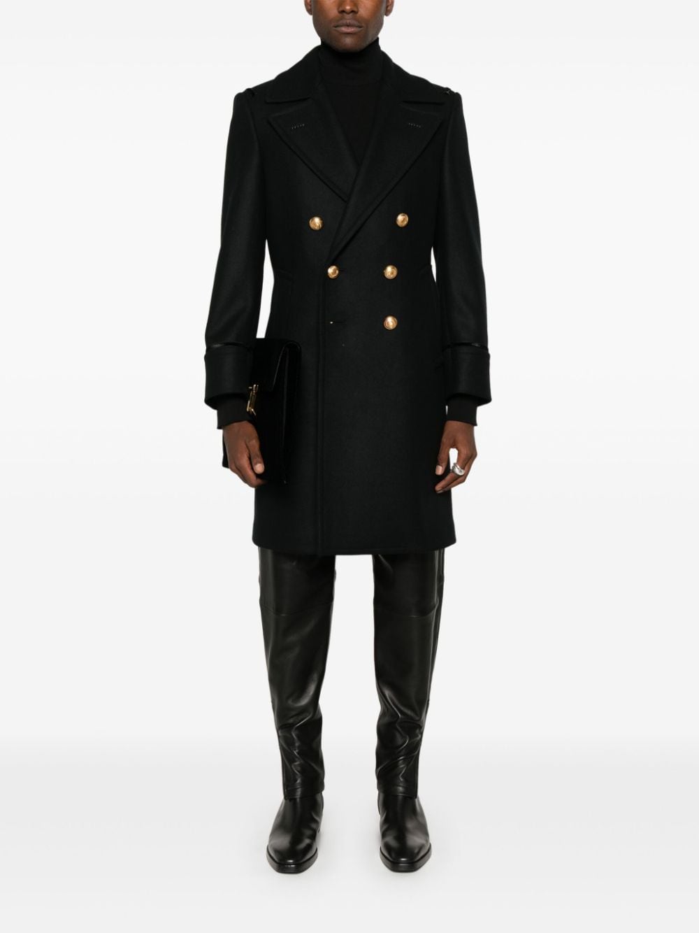 TOM FORD double-breasted coat - Zwart