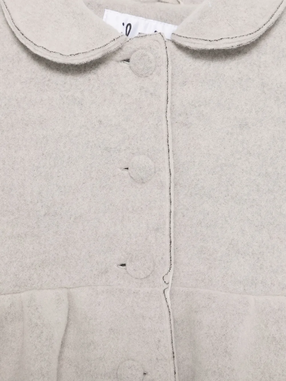 Shop Il Gufo Felted Coat In Grey