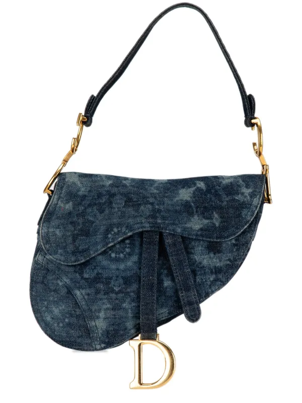 Christian Dior Pre Owned Sac Porte Epaule Saddle Medium En Jean 2019 Bleu FARFETCH MA