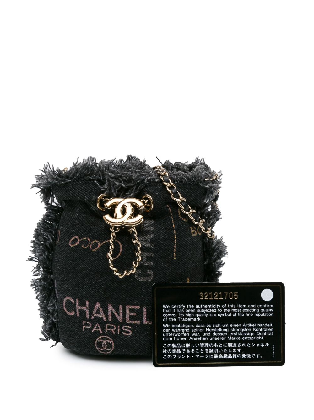 Cheap HOT SALE CHANEL 2021 Mini Denim Mood with Chain bucket bag Women